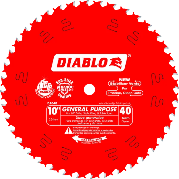 10 in. x 40 Tooth Carbide Circular Saw Blade