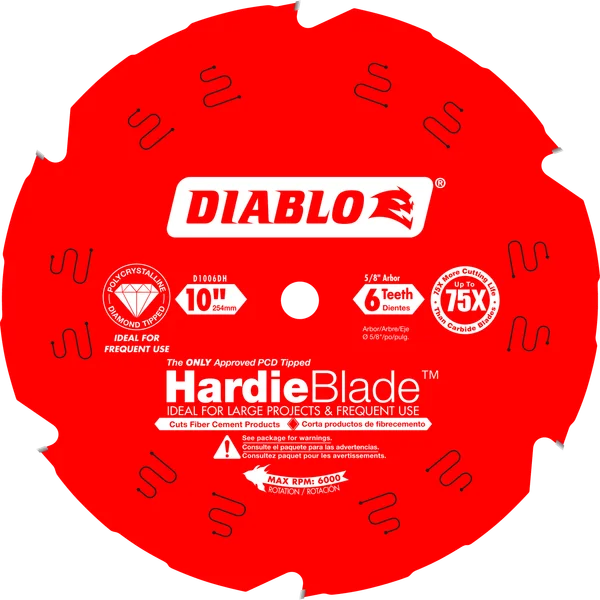 HardieBlade 10 in. x 6 Tooth PCD Fiber Cement Saw Blade