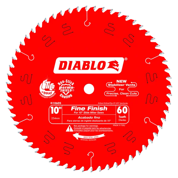 10 in. x 60 Tooth Fine Finish Slide Miter Saw Blade