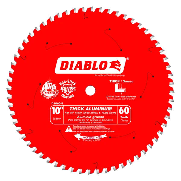 10 in. x 60 Tooth Thick Aluminum Cutting Saw Blade