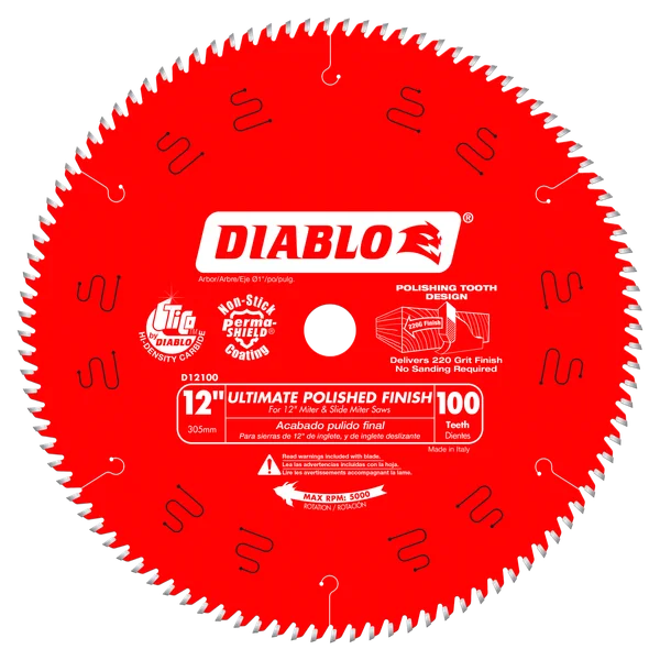 12 in. x 100 Tooth Ultimate Polished Finish Circular Saw Blade