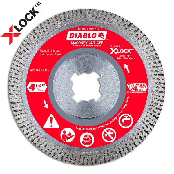 4-1/2 in. Diamond Continuous Masonry Cut-Off with X-LOCK arbor