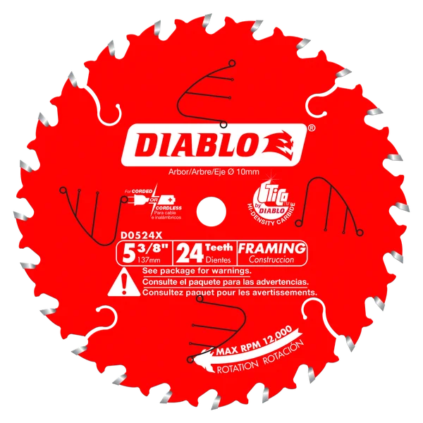 5-3/8 in. x 24 Tooth 10mm Arbor Framing Saw Blade