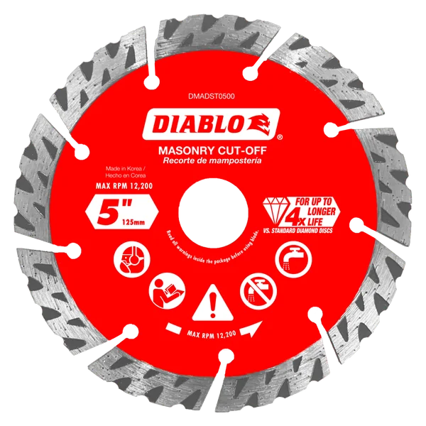 5 in. Diamond Segmented Turbo Masonry Cut-Off with X-LOCK arbor