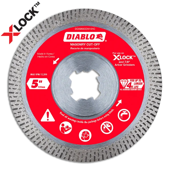 5 in. Diamond Continuous Masonry Cut-Off with X-LOCK arbor