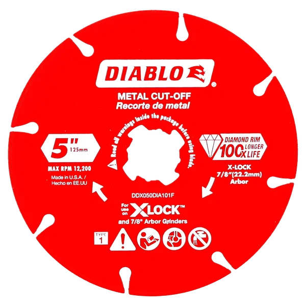 5 in. Diamond Rimmed Disc for Metal Cutting with X-Lock and All Grinders