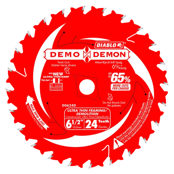 6-1/2 in. 24-Tooth Ultra-Thin Framing/Demolition Saw Blade