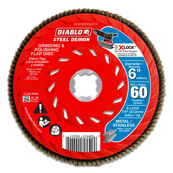 6 in. 60-Grit Flap Disc for X-Lock and All Grinders