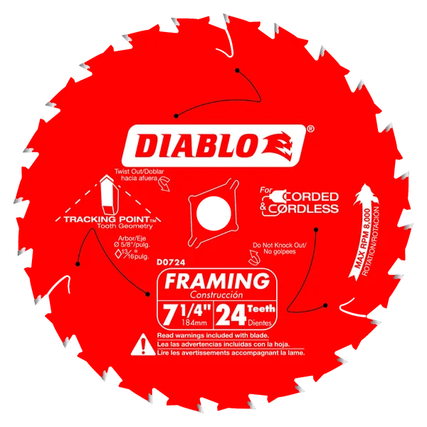 7-1/4 in. 24T Framing Blade with Tracking Point™ Tooth Design (3-Pack)