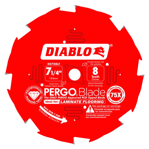 PERGOBlade 7-1/4 in. x 8 Tooth PCD Laminate Flooring Blade