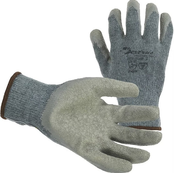 Dextrus Gray Latex, Palm Coated Strings Gloves - 1 DOZEN