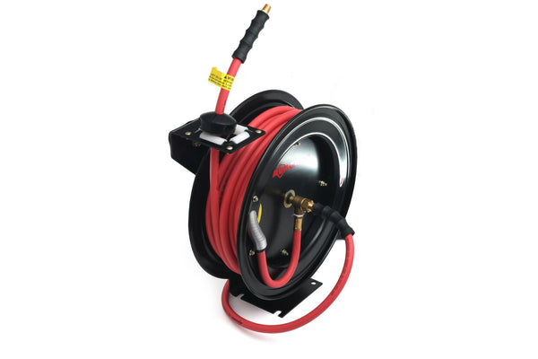 Avagard 3/8" x 50' Rubber Air Hose Reel - Dual Arm Pneumatic Reel