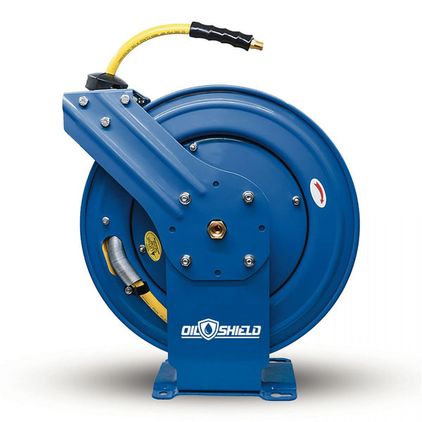 3/8 x 100' OilShield Dual Arm Reel: Pneumatic Excellence for Construction