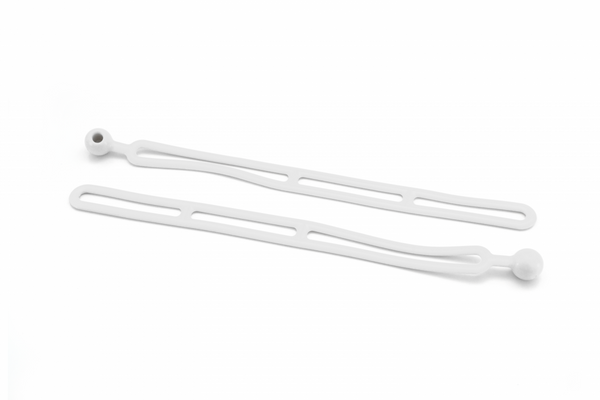 Rapid Tie 16" Non Marring Adjustable Extendable Strap, Patented, Made in USA - 2 Pack, White