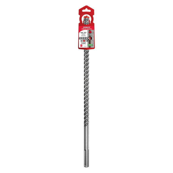 1/2" x 24" x 29" Rebar Demon™ SDS-Max 4-Cutter Full Carbide Head Hammer Drill Bit